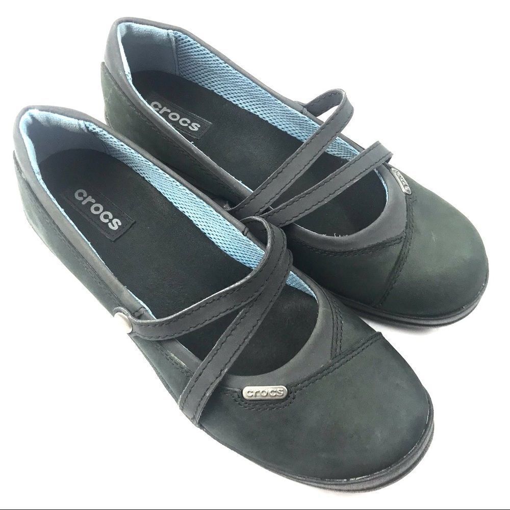 Crocs Patricia Leather Slip On Shoes Size 8W